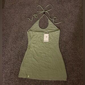 Peppermayo Green Halter Mini Dress